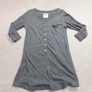 Ruehl 925 Women's Shirt Medium Gray Heather 3/4 Sleeves Tunic Y2K